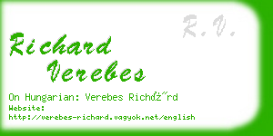 richard verebes business card